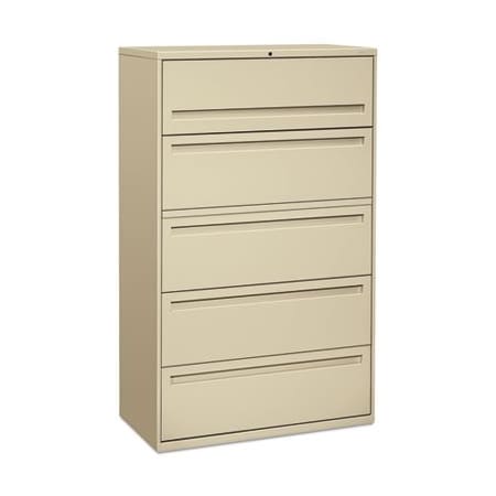 Hon HON, 700 SERIES FIVE-DRAWER LATERAL FILE WITH ROLL-OUT SHELVES, 42W X 18D X 64.25H, PUTTY 795LL
